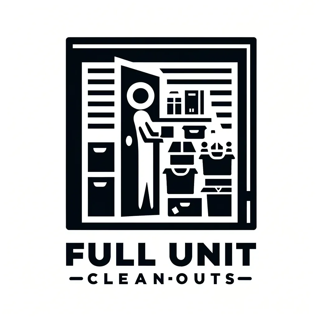  Icon of a storage unit with an open door and items being removed, symbolizing comprehensive clean-out services.