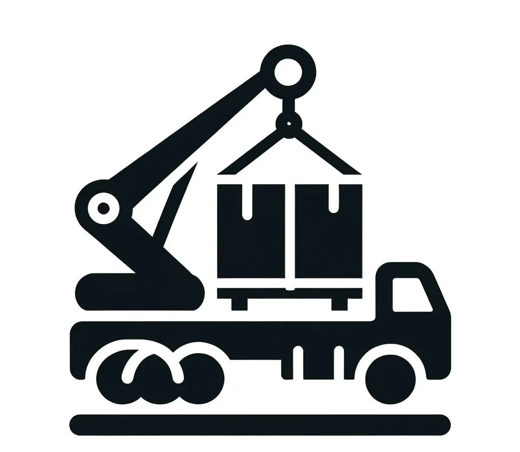  Icon of a crane lifting a large sofa, symbolizing full bulk item removal services.