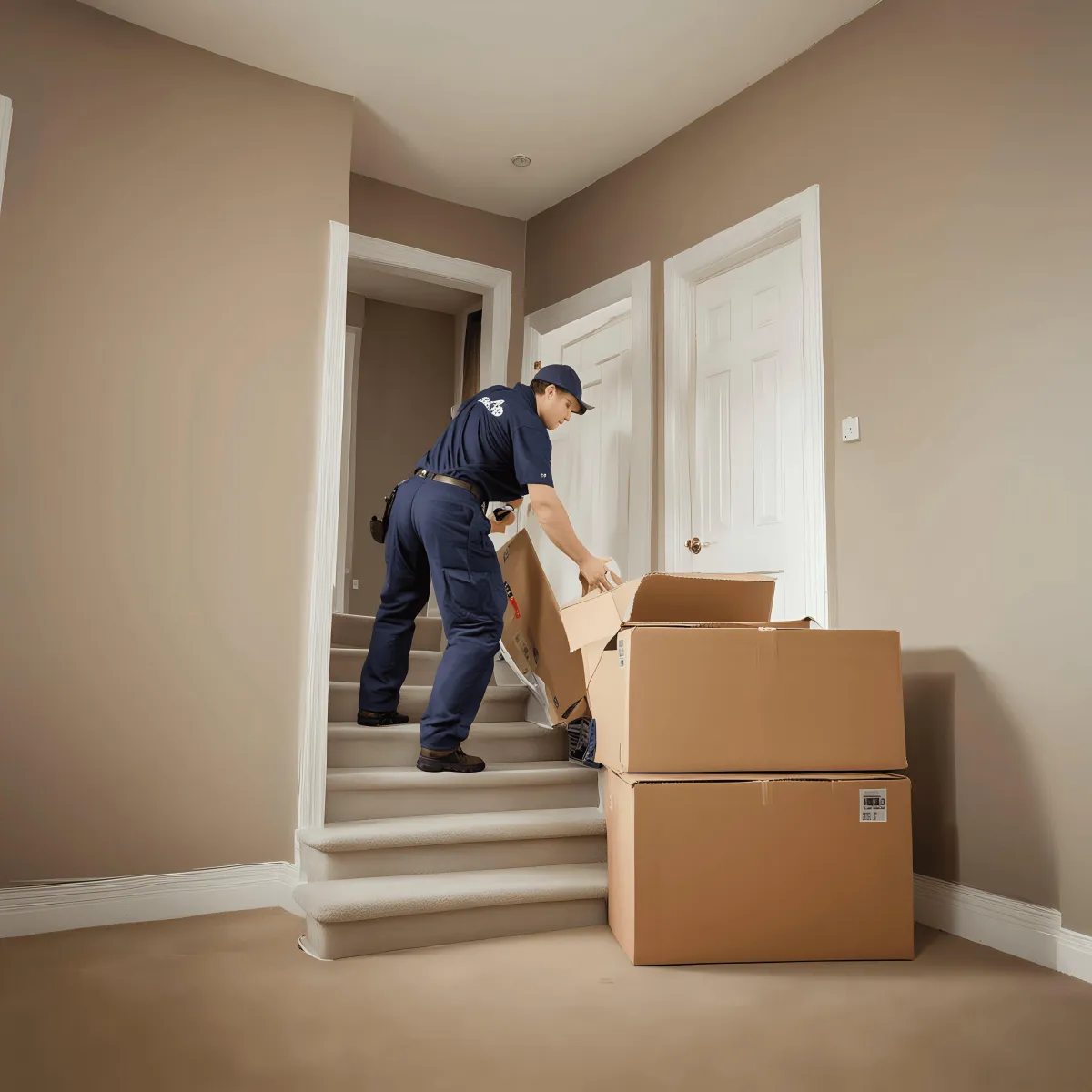  Route Runners Junk Removal expertly handling a single item removal, safely transporting a large sofa from a Las Vegas apartment. Specialized junk removal services, call (702) 800-1670.