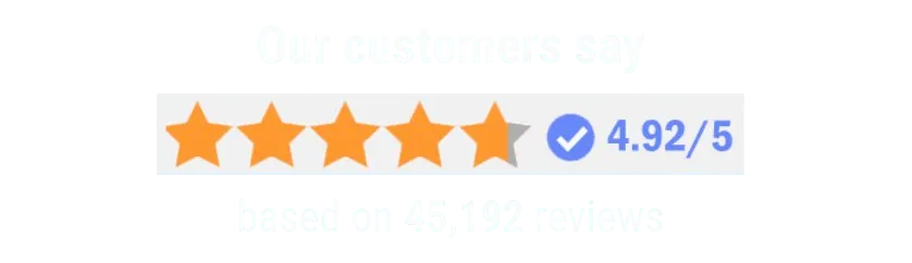 Customer rated 4.92/5 stars