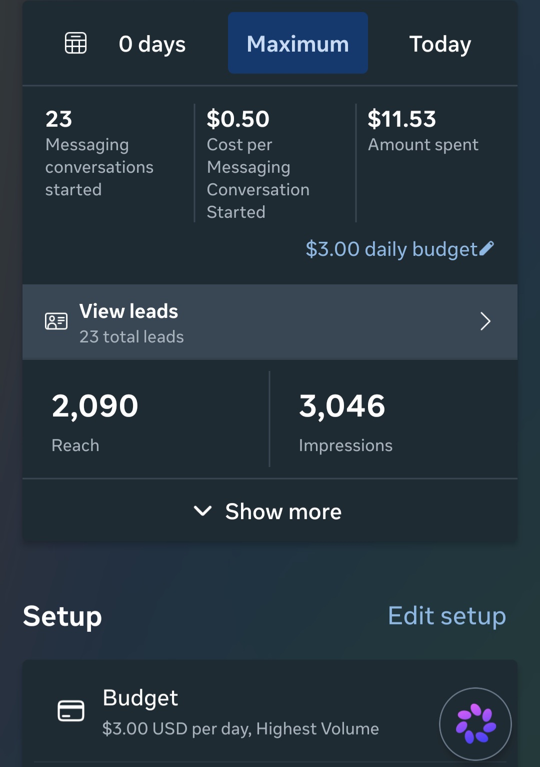 Meta Ads Campaign Result Screenshot 3