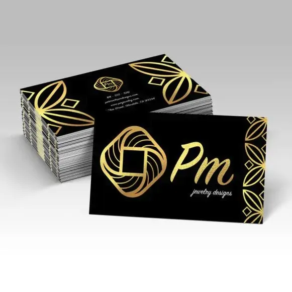 foil laminated gold business cards
