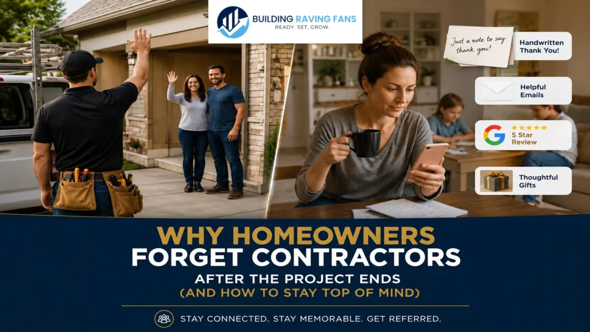 Why Homeowners Forget Contractors After the Project Ends (And How to Stay Top of Mind)