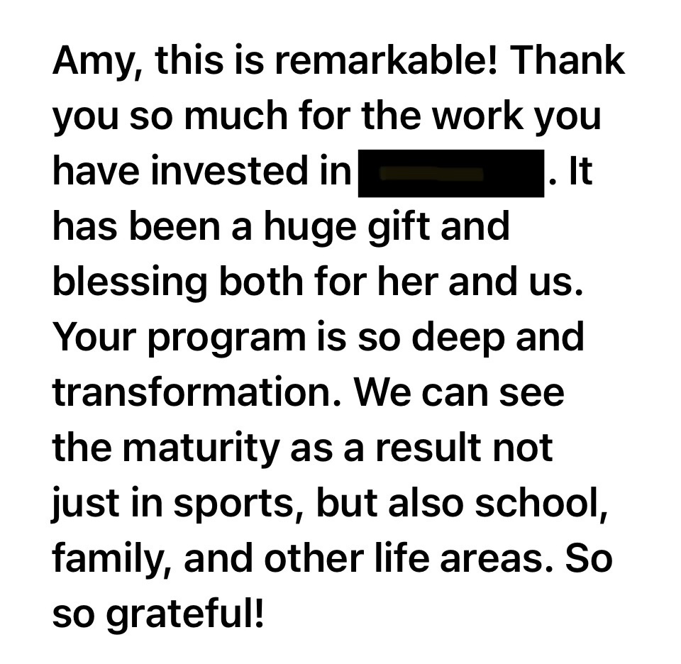 Testimonial for mental performance coaching and how it helped a highschool tennis player stay present and succeed in the calm. 