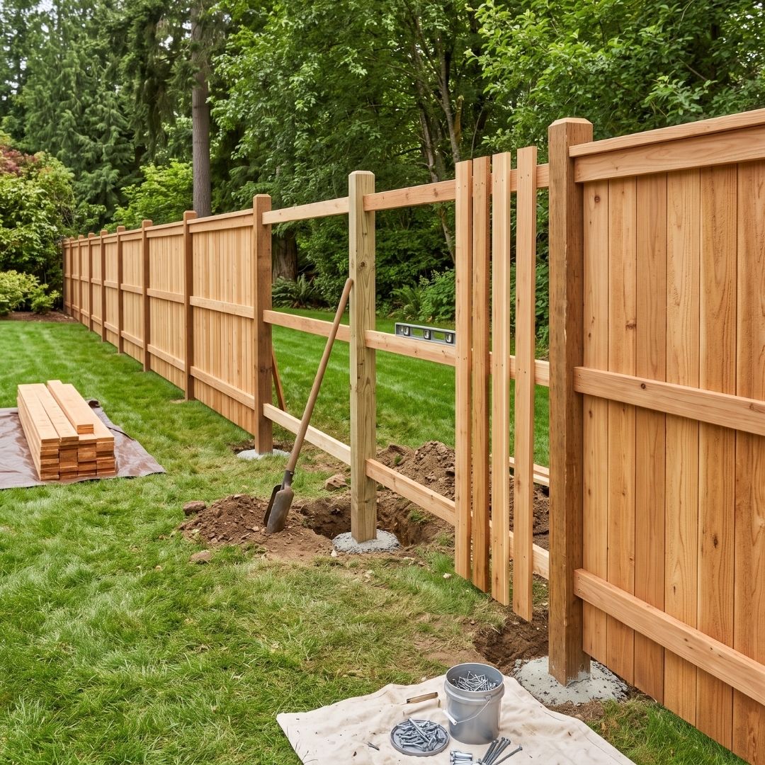 Sacramento Wood Privacy Fence Installation