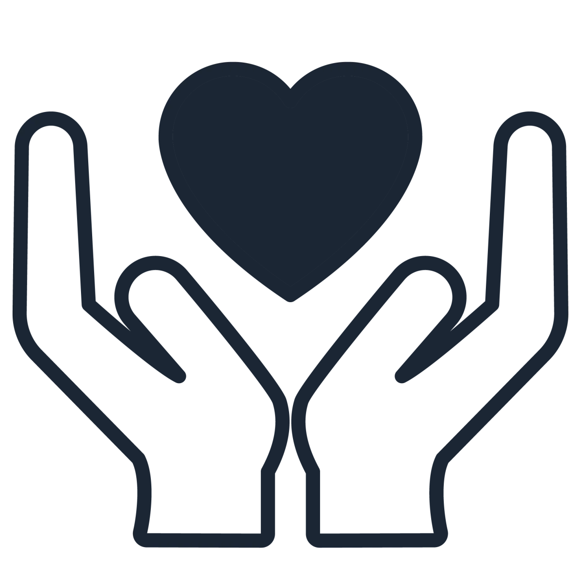 hands holding heart icon