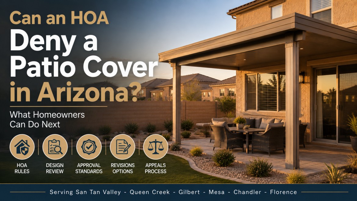 Arizona homeowner patio cover designed to meet HOA architectural requirements