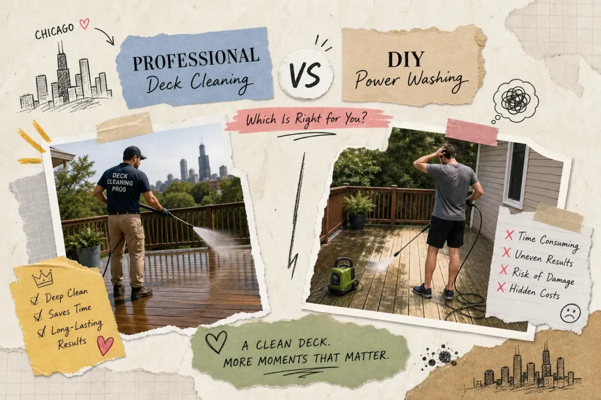 Deck Cleaning Services vs DIY Power Washing: Which Is Right for Your Chicago Deck