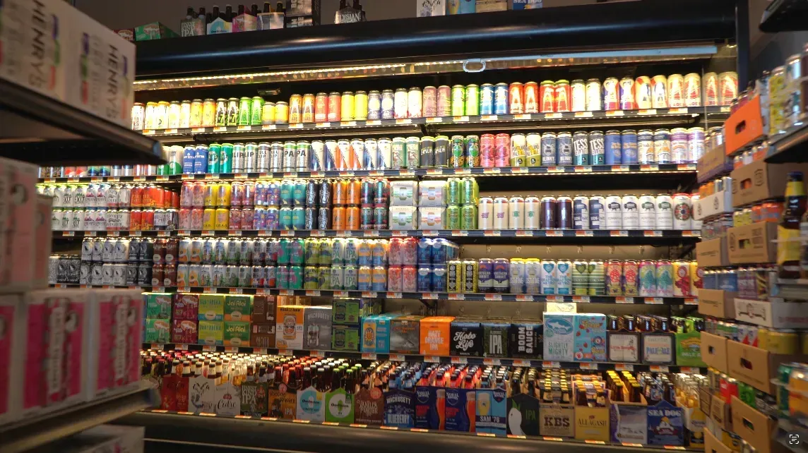 From juicy IPAs to rich stouts — explore hundreds of cans and bottles, chilled and ready