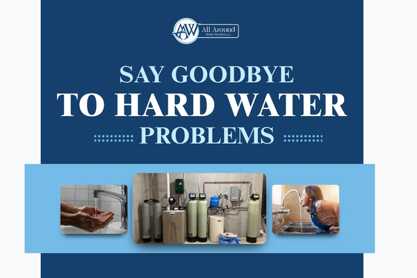 Residential water filtration and treatment system installed to reduce hard water minerals in a home.