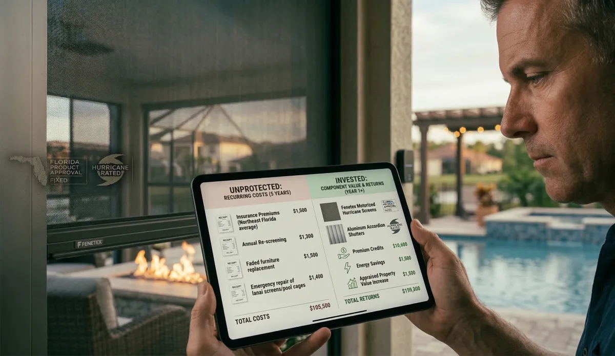 What's the Real ROI of Motorized Screens and Hurricane Shutters? Home Value, Insurance, and the True Cost of Doing Nothing