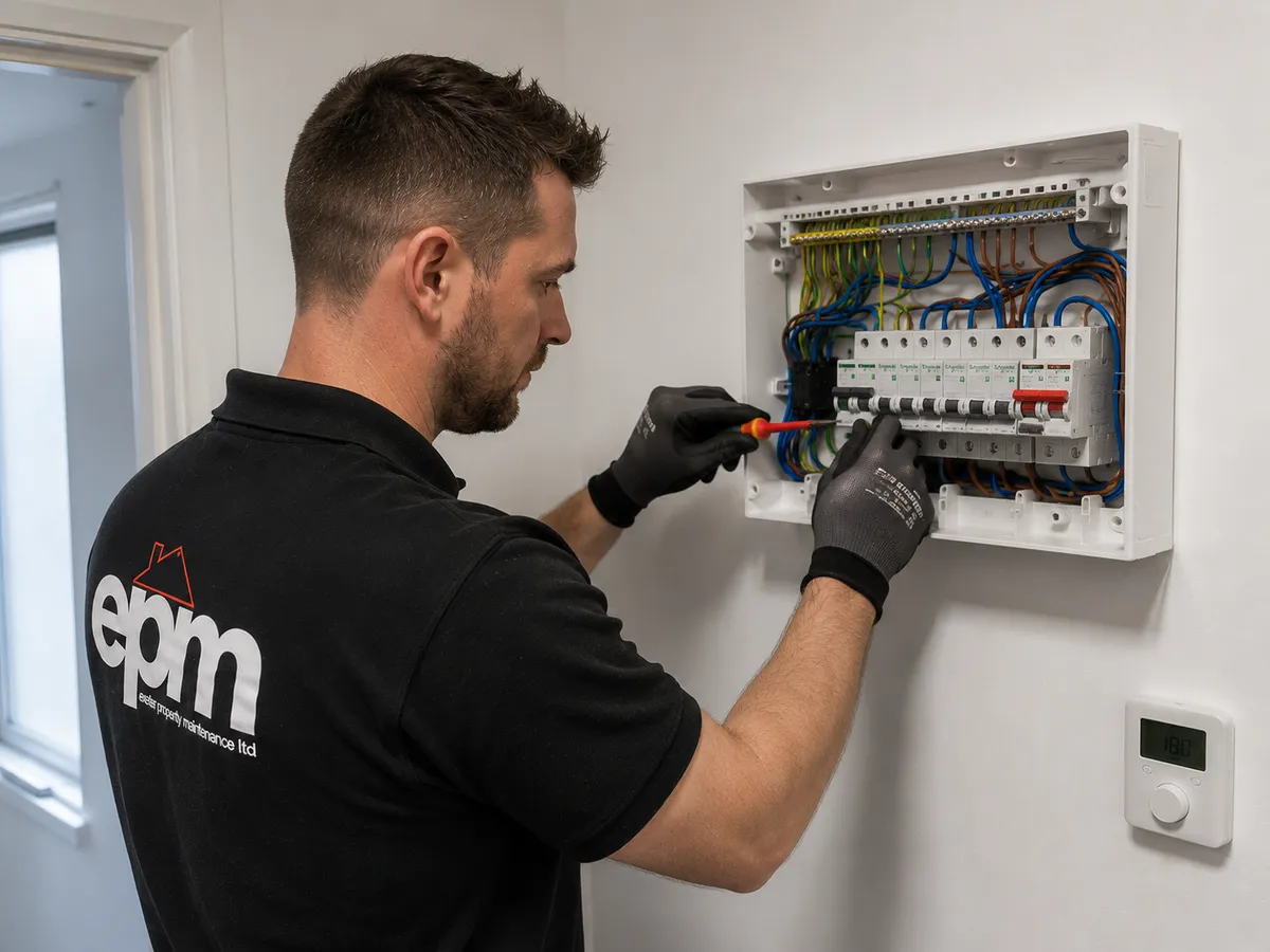 EPM electrician carrying out electrical work in Torquay