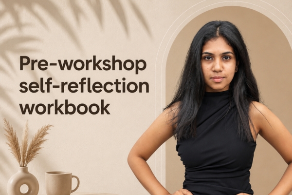 Pre-workshop self-reflection workbook bonus mockup