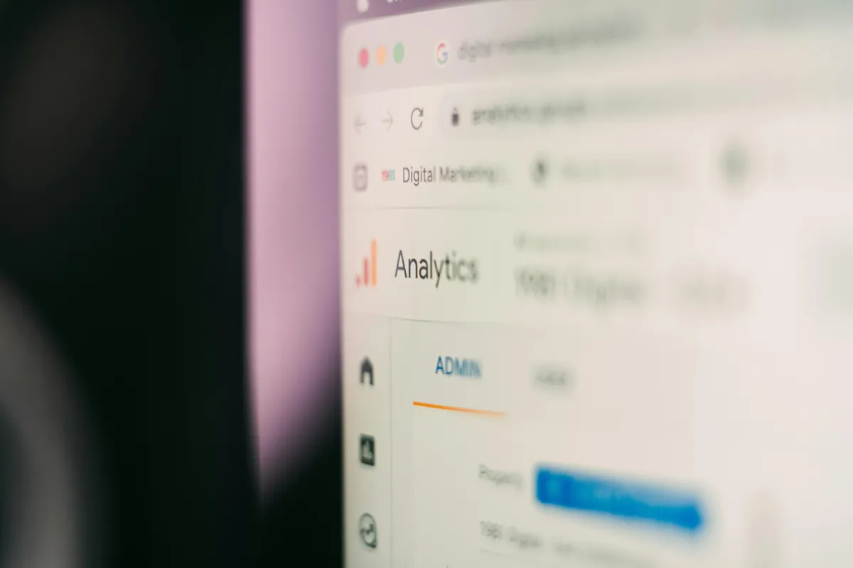 Computer screen showing Google Analytics.