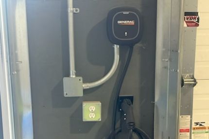 Electrical panel installation with connected wiring in a residential setting, showcasing safety and efficiency for modern electrical systems.