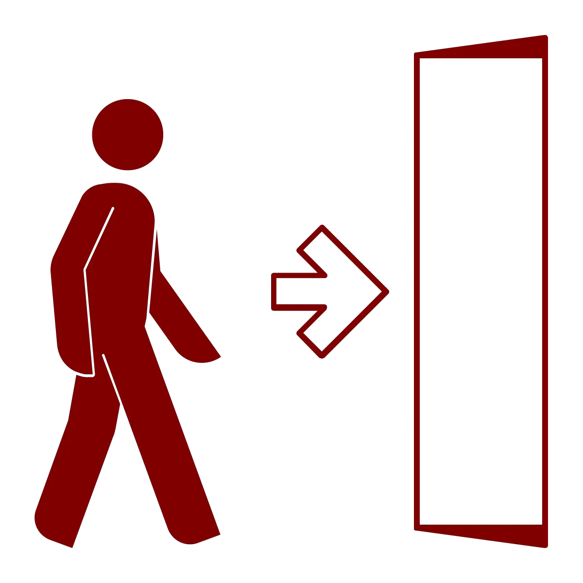 icon of pedestrian entering a tattoo shop doorway