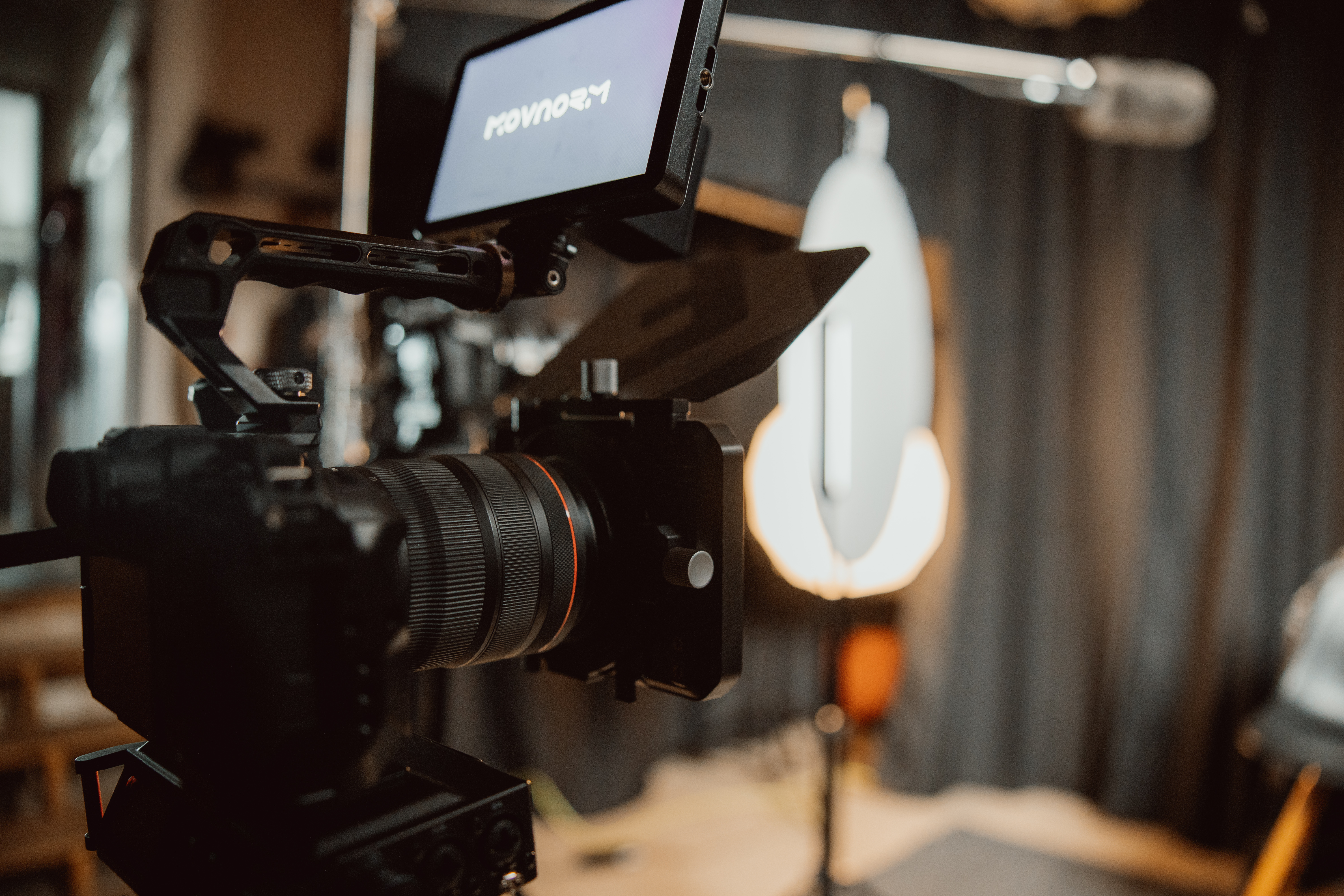 Video production camera recording podcast testimonial interview