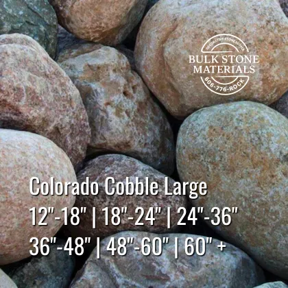 Large Colorado Cobble boulders in 12 inch to 60 inch plus sizes