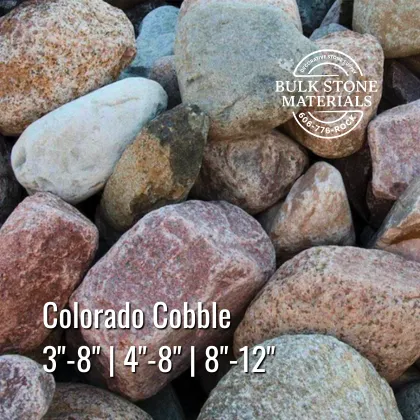Colorado Cobble landscape stone in 3 inch to 12 inch sizes