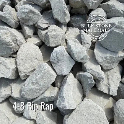 4 inch to 8 inch rip rap for erosion control and drainage