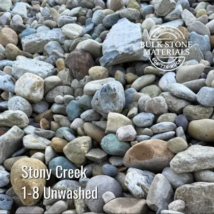 Stony Creek 1 inch to 8 inch unwashed stone