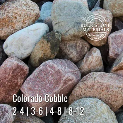 Colorado Cobble landscape stone in 3 inch to 12 inch sizes