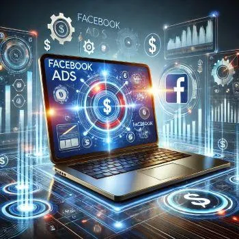 An Ai Generated Image Of A Laptop Screen Showing Facebook Ads In A Hyper Realistic Style Fashion. This Image Symbolizes Ai Powered Digital Marketing!