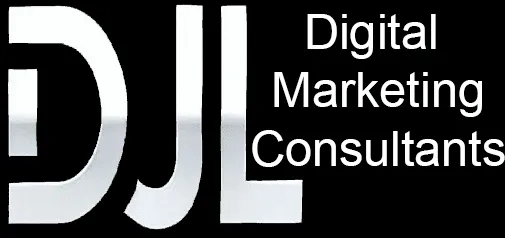 Official Logo For DJL Digital Marketing Consultants LLC, Essentially It 3 Big Letters DJL And Then Digital Marketing Consultants Is Spelled Out To The Uper Right Of It. 