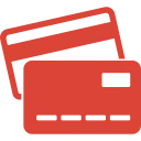 Credit and debit card icon showing we accept card payments after completion of service