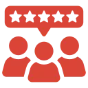 Happy customer icon showing customers highly recommend our locksmith services