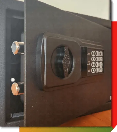 Safe opening service with safe door open during safe lockout and repair work