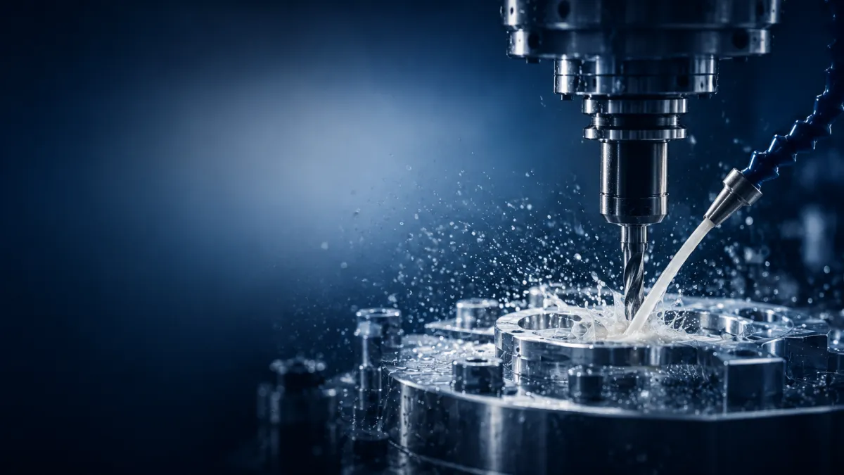 CNC machine shop floor featuring DYNA COOL K-2002 application