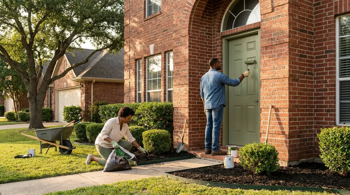 Red Oak TX homeowner making smart pre-listing repairs before selling in the 2026 DFW buyer's market