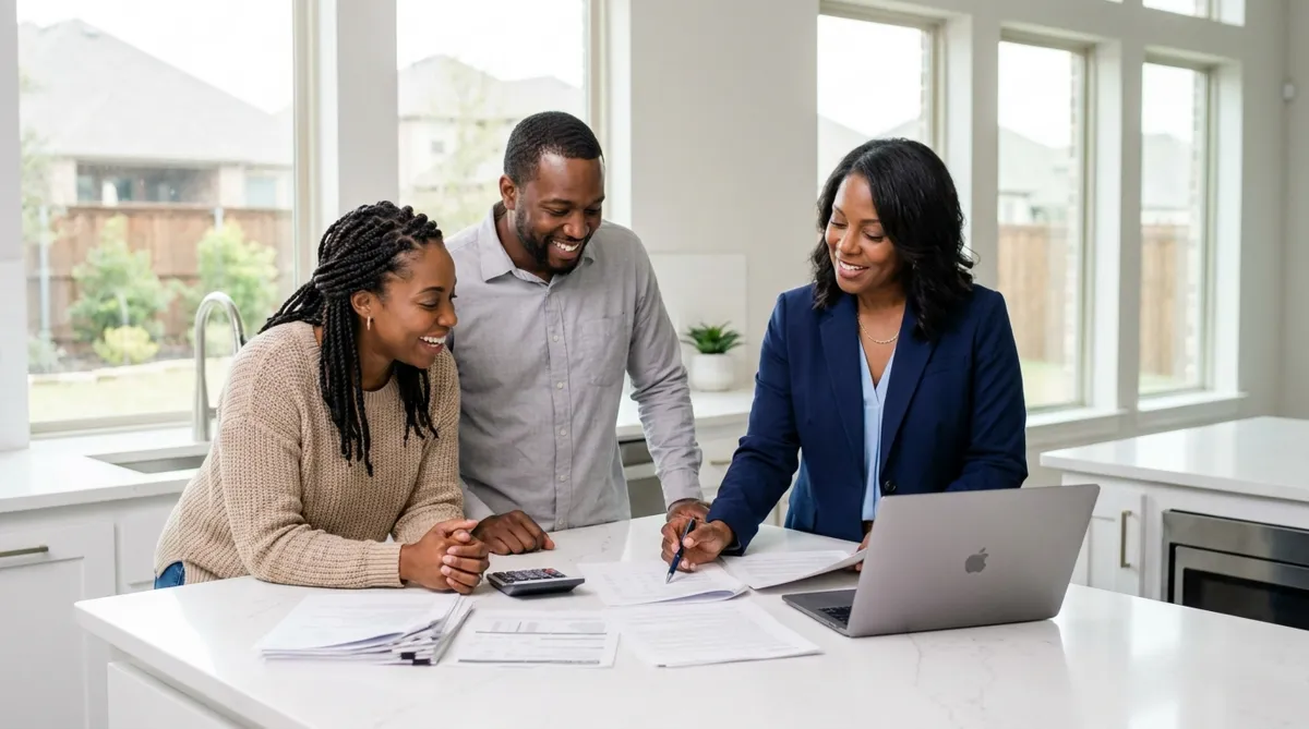 DFW homebuyers reviewing assumable mortgage paperwork to take over a low interest rate in 2026