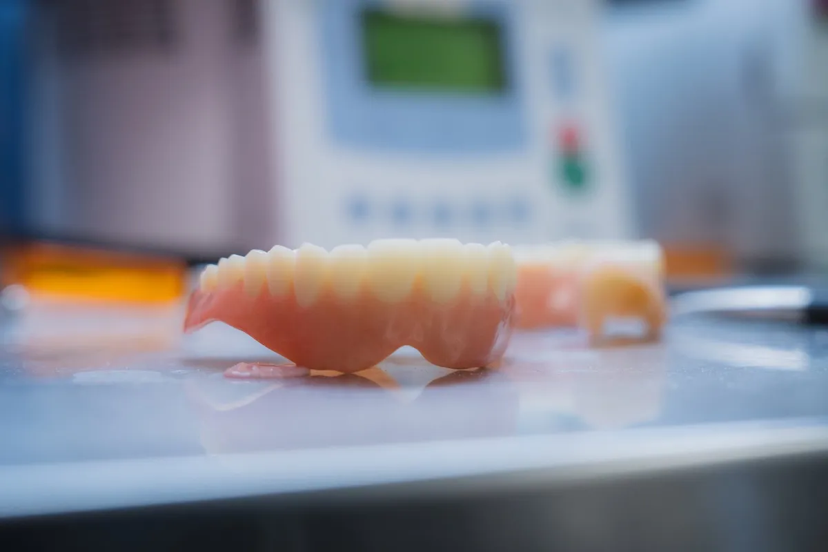 In-house dental lab denture fabrication at Just Wright Dental and Implant Center, Corsicana, Texas