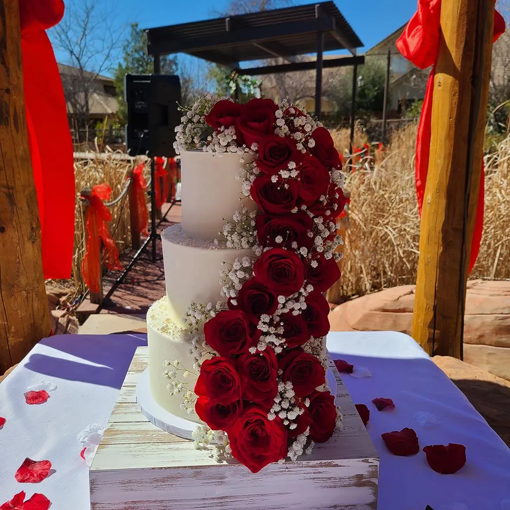 3-tier Wedding Cake with Roses