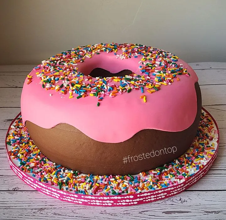 Large Doughnut Shaped Birthday Cake