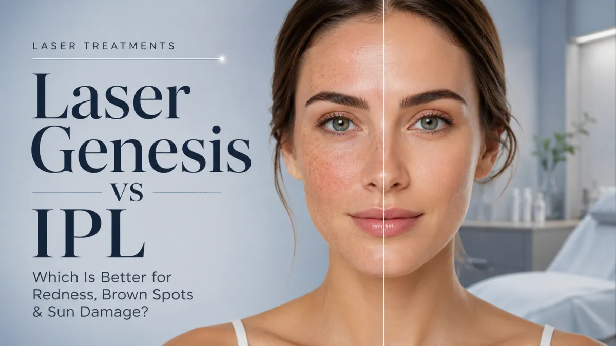 Laser Genesis vs IPL comparison for redness, brown spots and sun damage at AdoreU in O'Fallon, Missouri