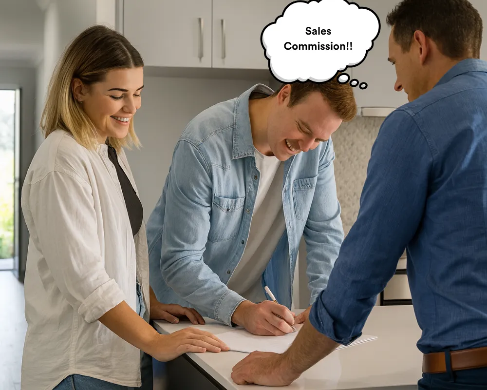 a rendering of a modern house with palm trees