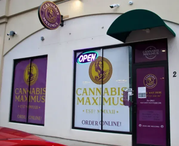 Cannabis Maximus dispensary storefront in Brattleboro Vermont