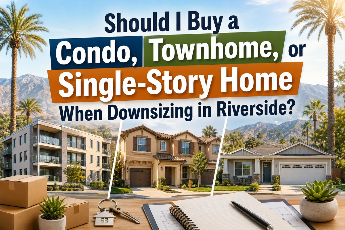 Should I Buy a Condo, Townhome, or Single-Story Home When Downsizing in Riverside?