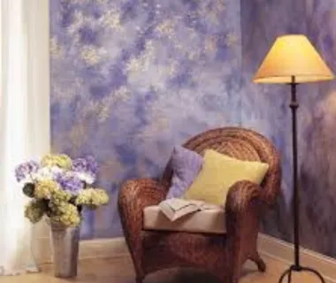 purple design on wall by triton paints