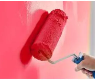 pink paint splash on wall by triton paints