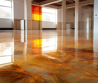 epoxy flooring completed by sign and digital