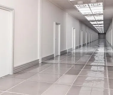 epoxy flooring completed by sign and digital