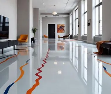 epoxy flooring completed by sign and digital