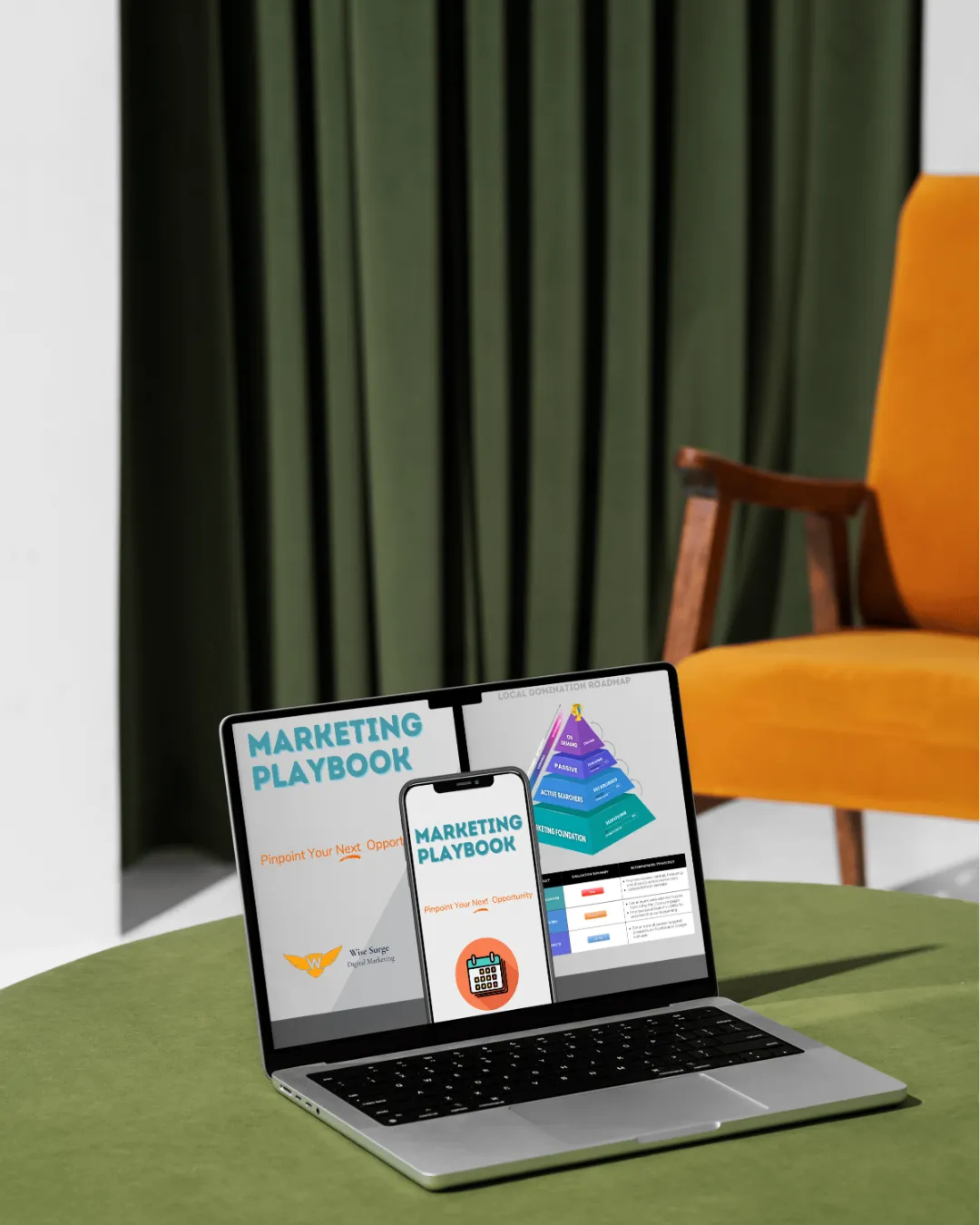 Image of Marketing Playbook on Laptop