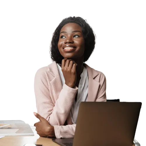 Confident Black woman smiling — embodying the empowered, bold mindset cultivated inside BOLD Academy by Dr. Natasha Booker.