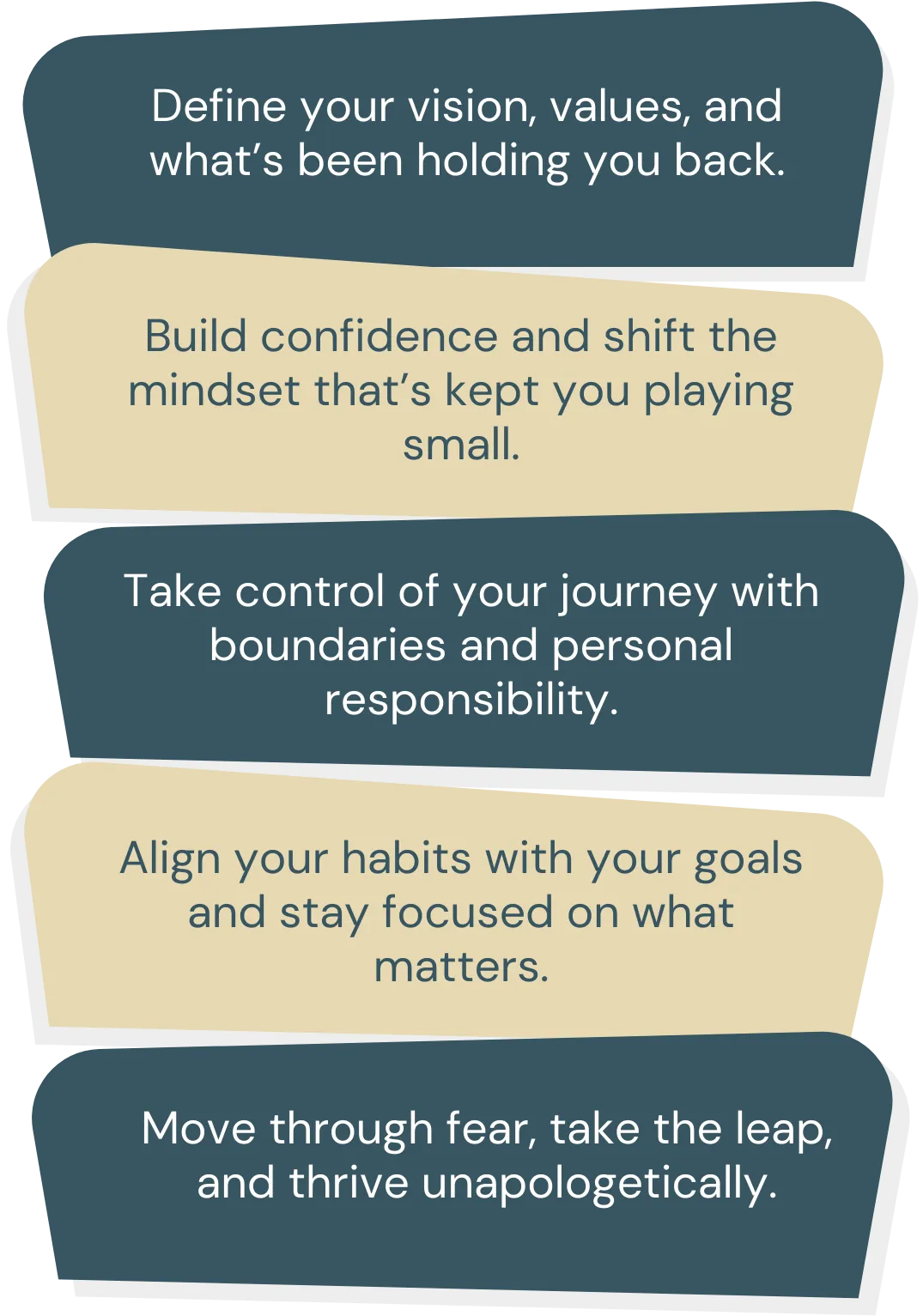 Five-step coaching framework from BOLD Academy for Black women — covering vision clarity, mindset shifts, boundaries, goal alignment, and thriving with confidence.