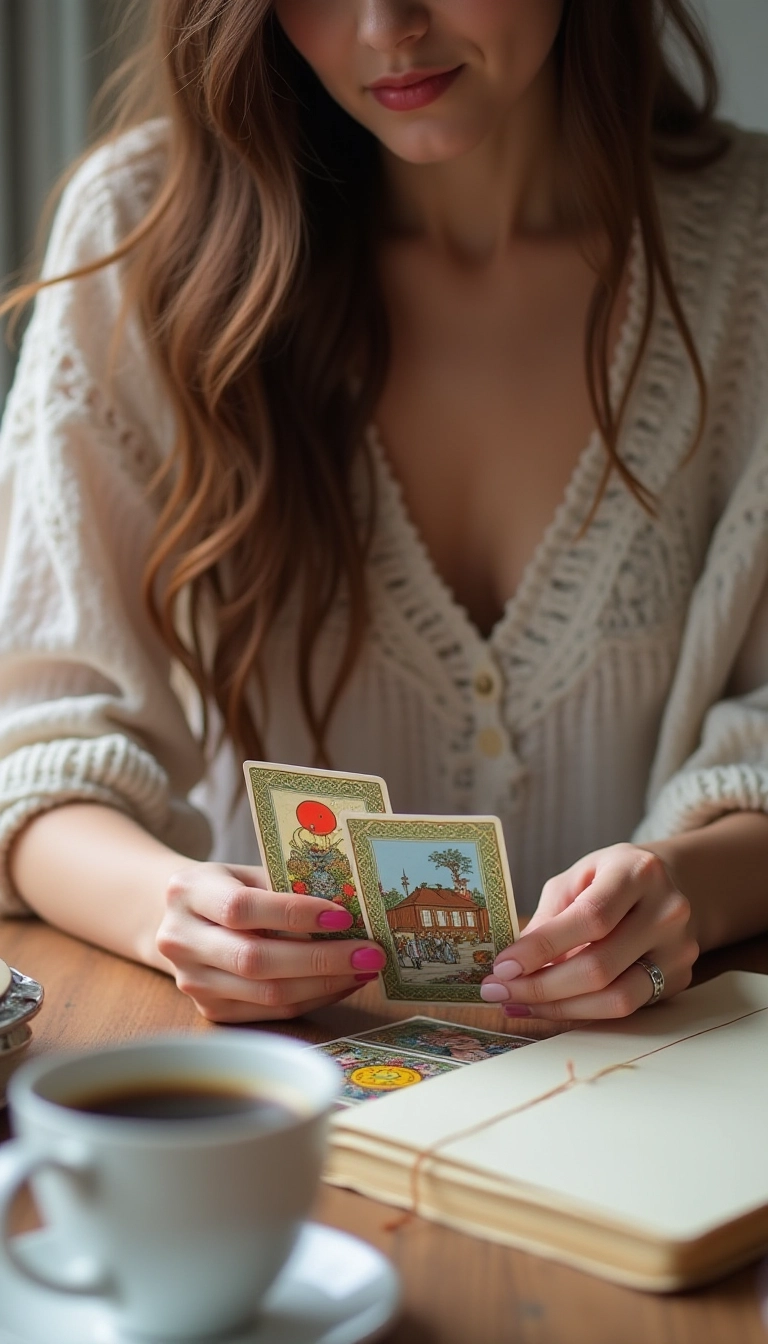 Tarot card spread representing awareness and integration